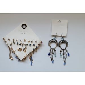 Free people jewerly, blue boho earrings, Womens Accessories, Set Of 2, Jewerly